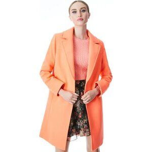 Alice & Olivia Luisana Coral Seamed Pea Coat